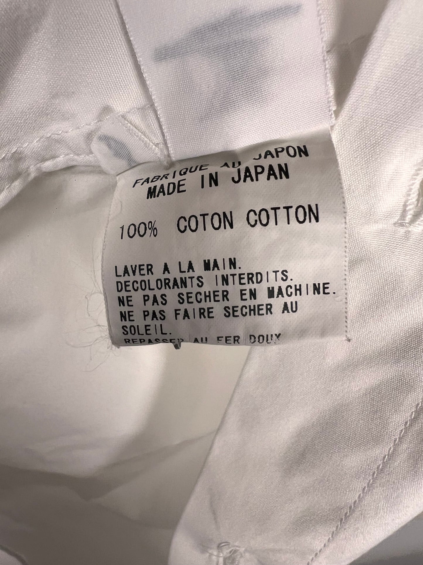 Yohji Yamamoto white Lapel shirt (S)