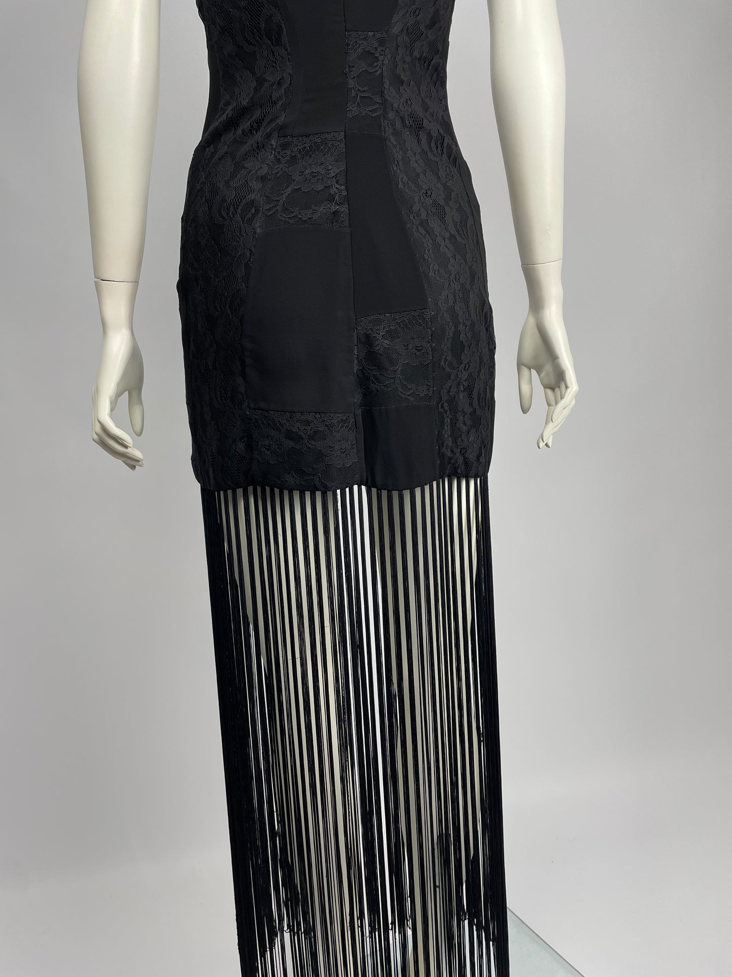 Dolce & Gabbana F/W 1993 Fringes And lace maxi dress.