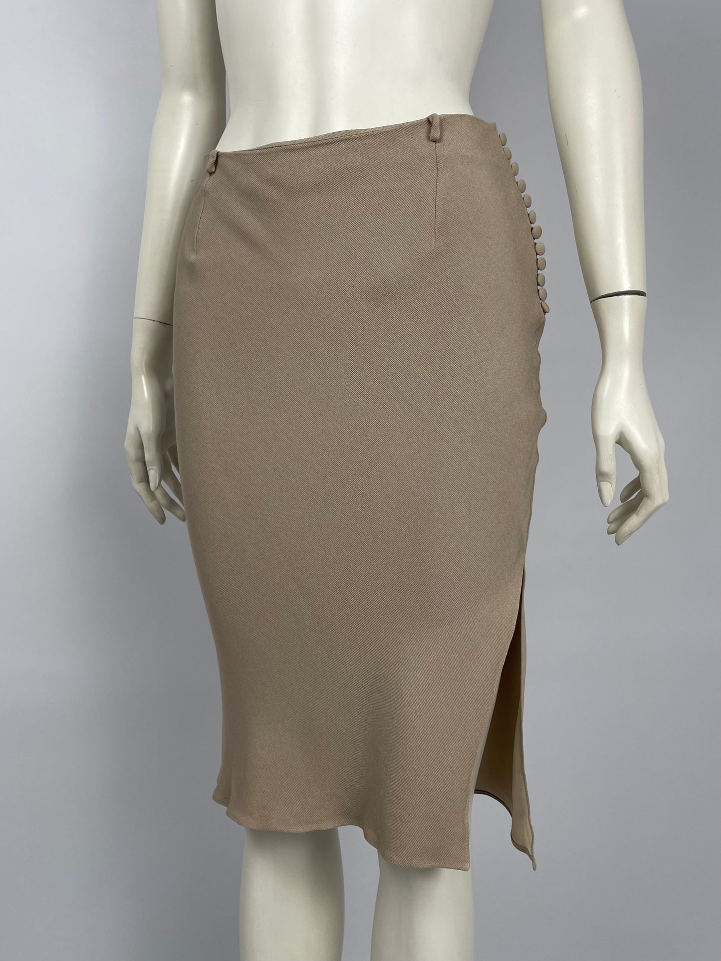 Dior by John Galliano S/S 2001 beige midi skirt
