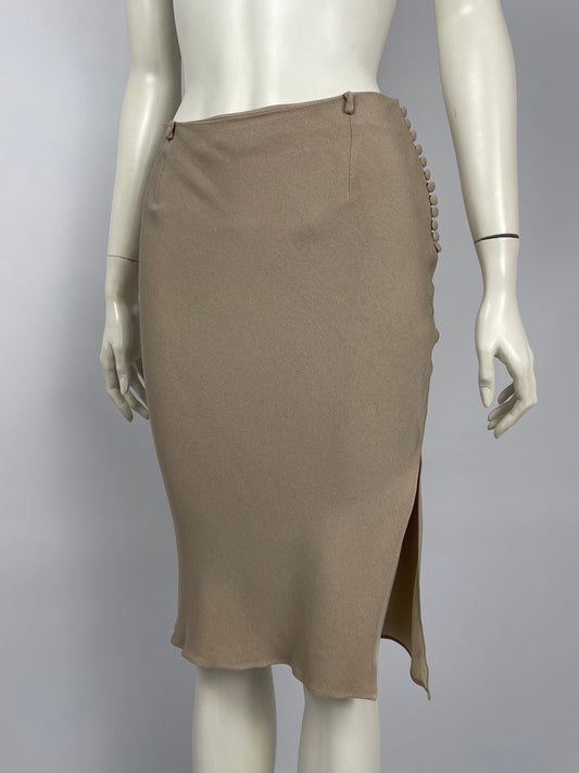 Dior by John Galliano S/S 2001 beige midi skirt