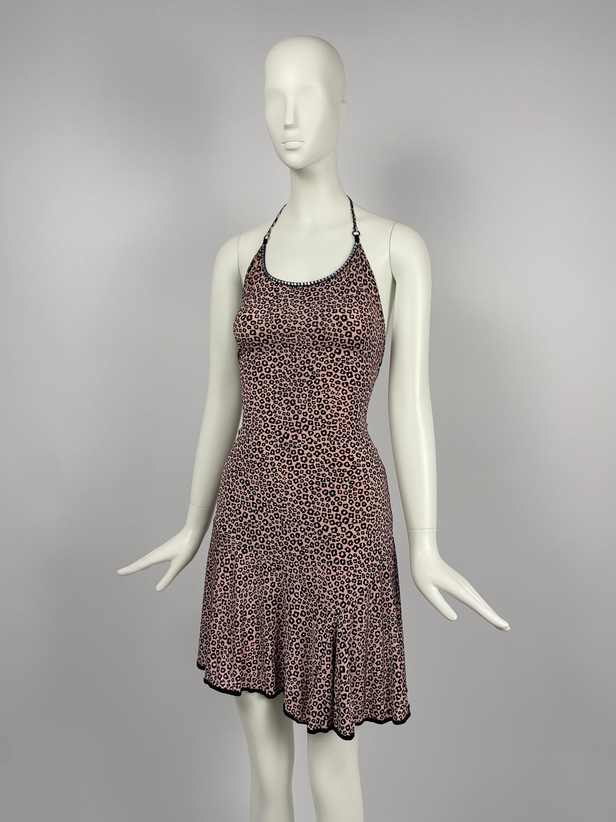 Blumarine 2000's Pink cheetah mini dress