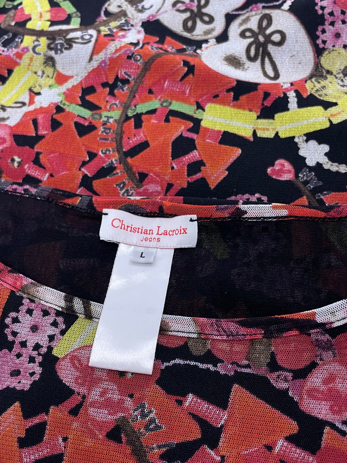 Christian Lacroix 1990’s Printed mesh dress