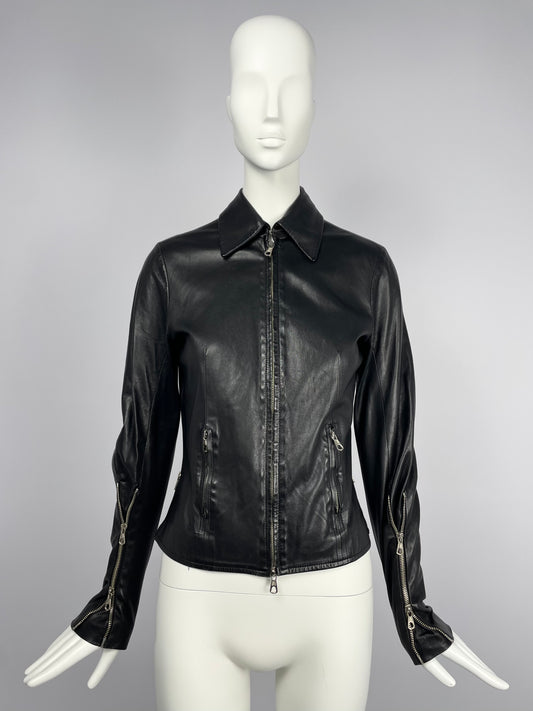 Plein sud 2000's Leather Moto Jacket