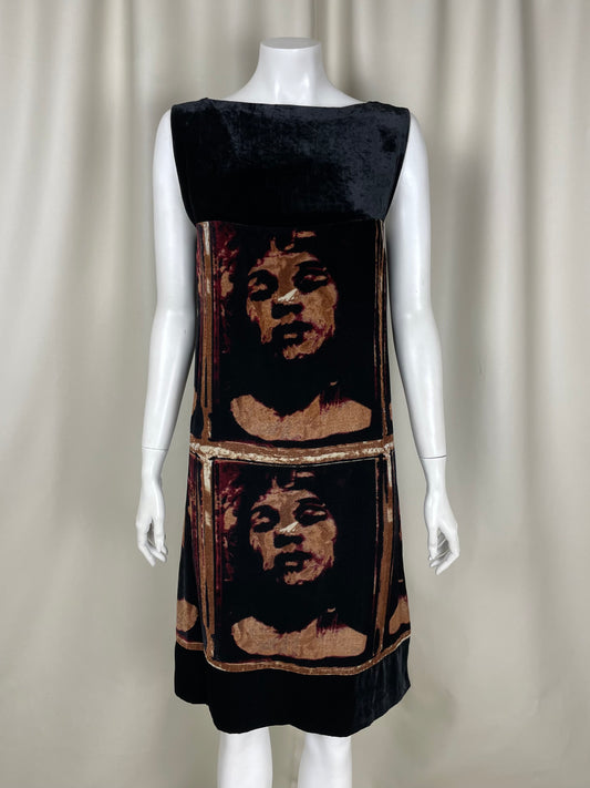 Jean Paul Gaultier F/W 1997 Velour Faces Dress (M)