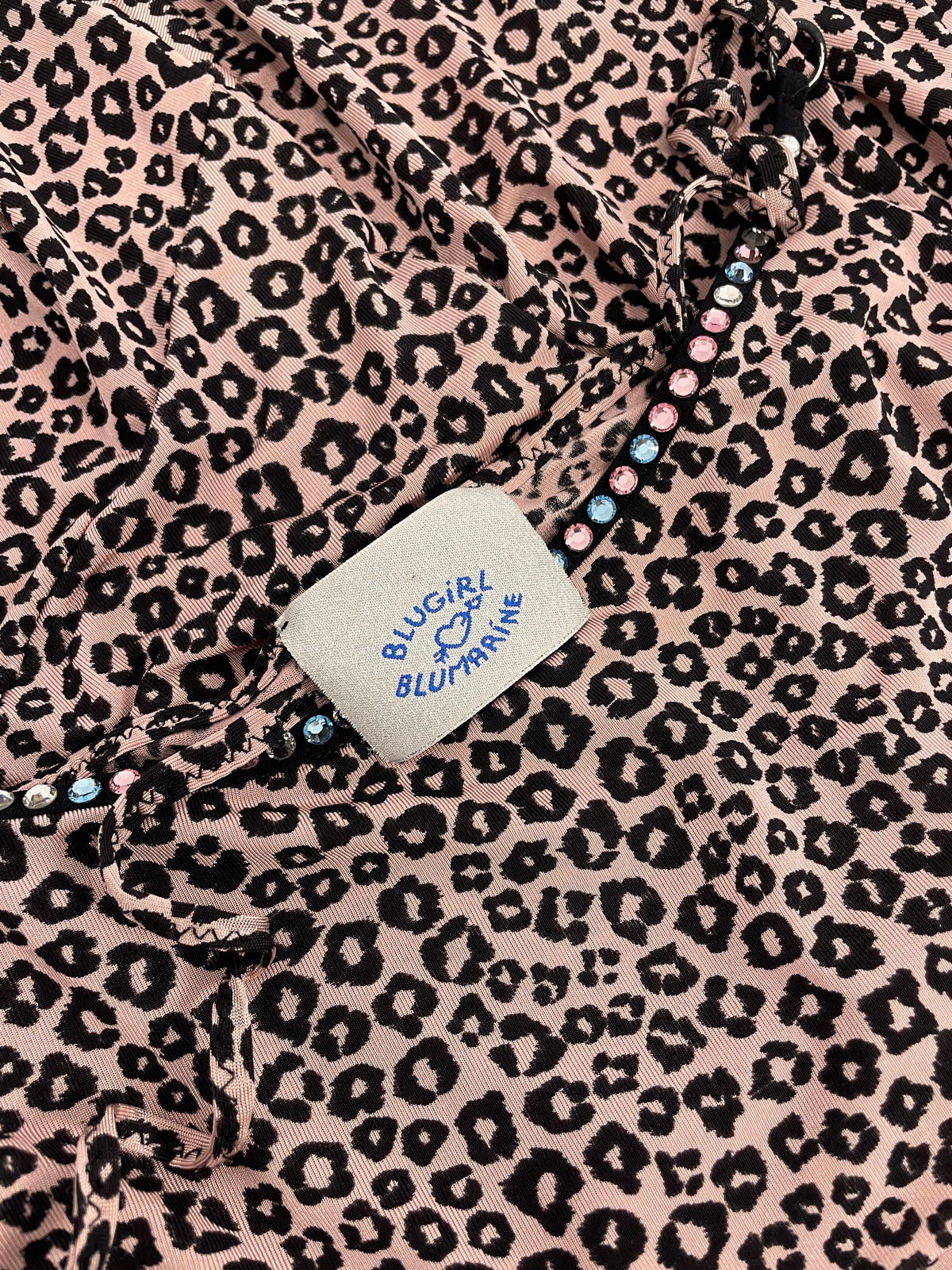 Blumarine 2000's Pink cheetah mini dress