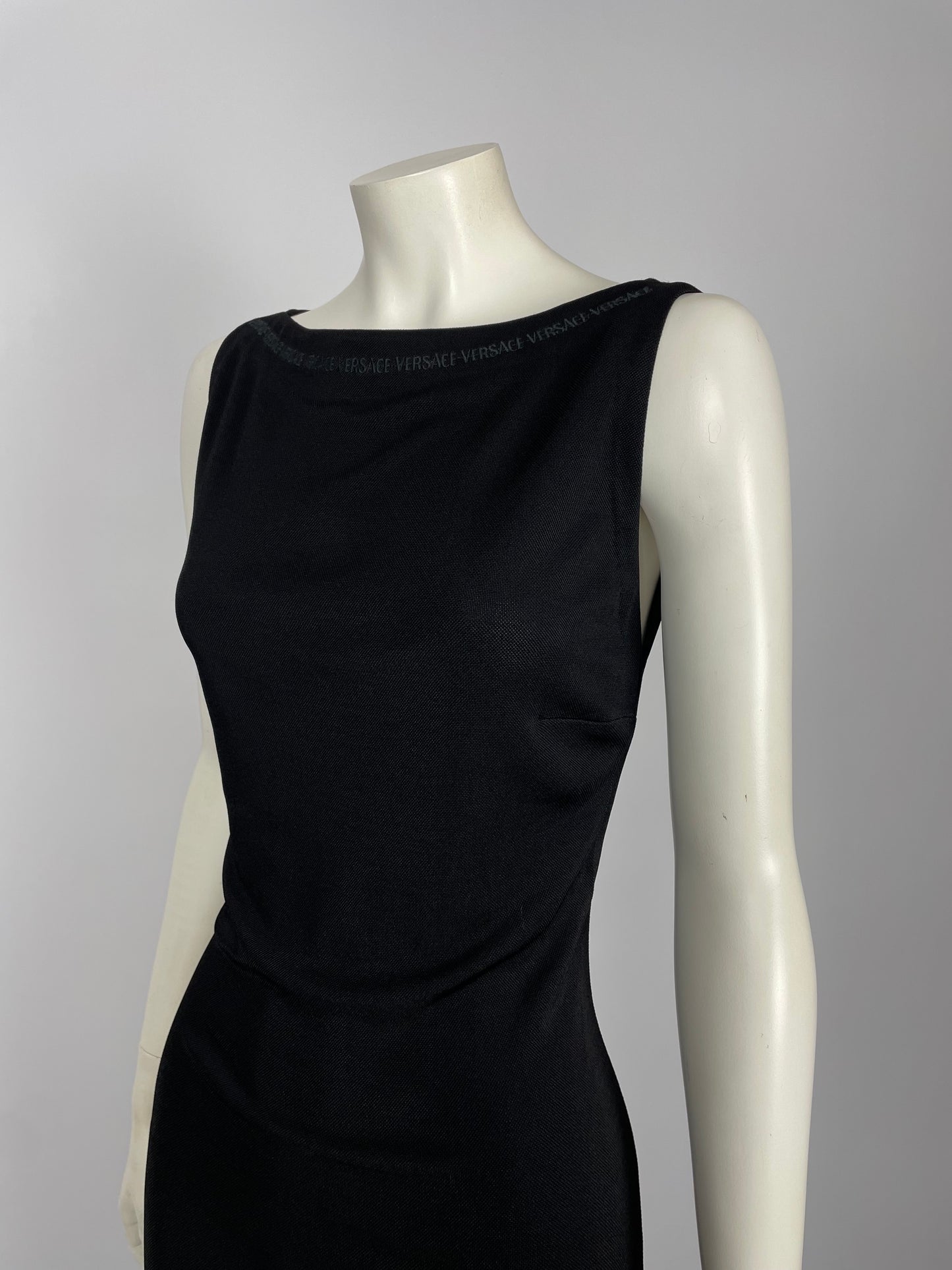 Gianni Versace early 2000’s knit maxi dress logo.