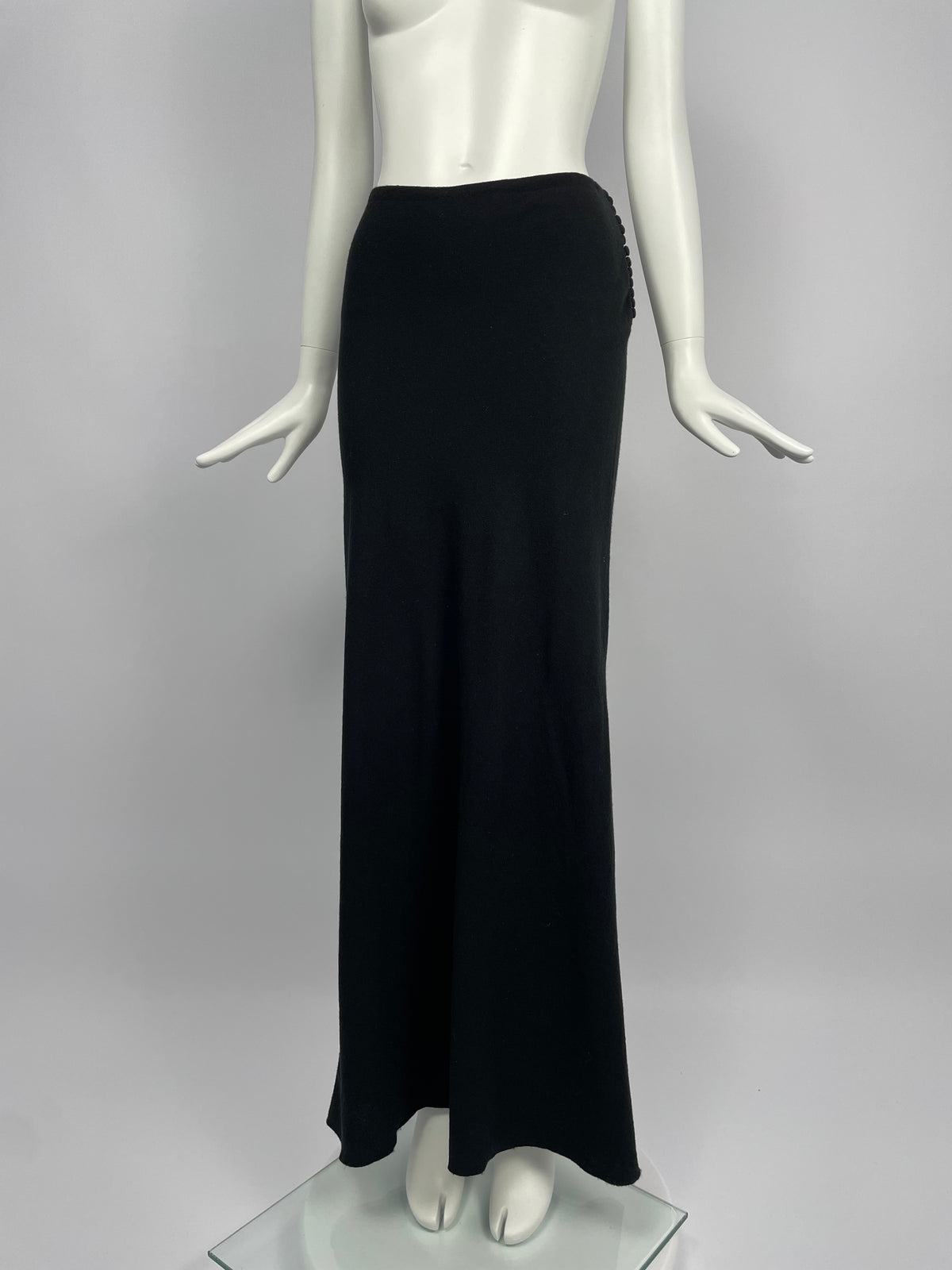 John Galliano F/W 1998 Lined buttons bias cut skirt