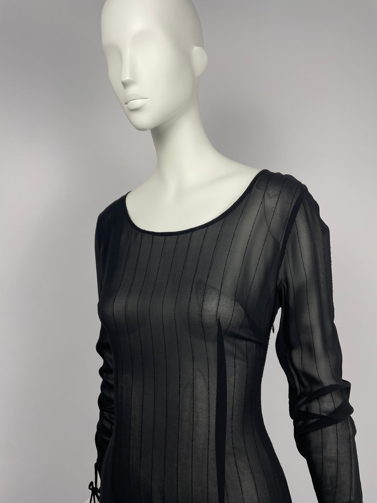 Dolce & Gabbana early 1990's black wide neckline mini dress