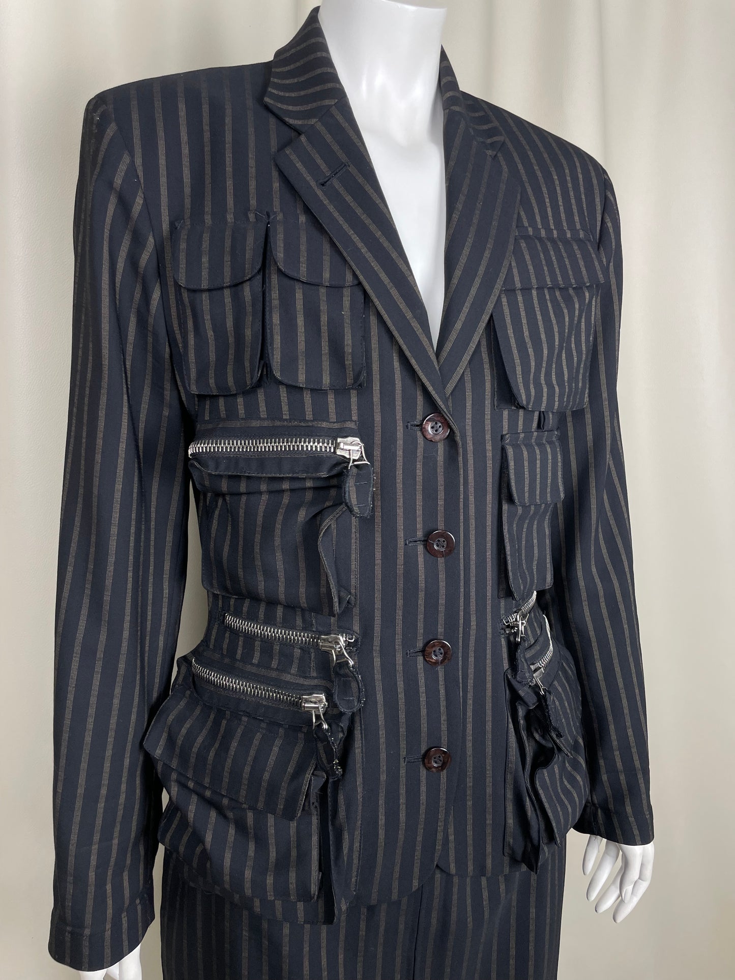 Jean Paul Gaultier S/S 1996 Cargo Pinstripe Set (M)
