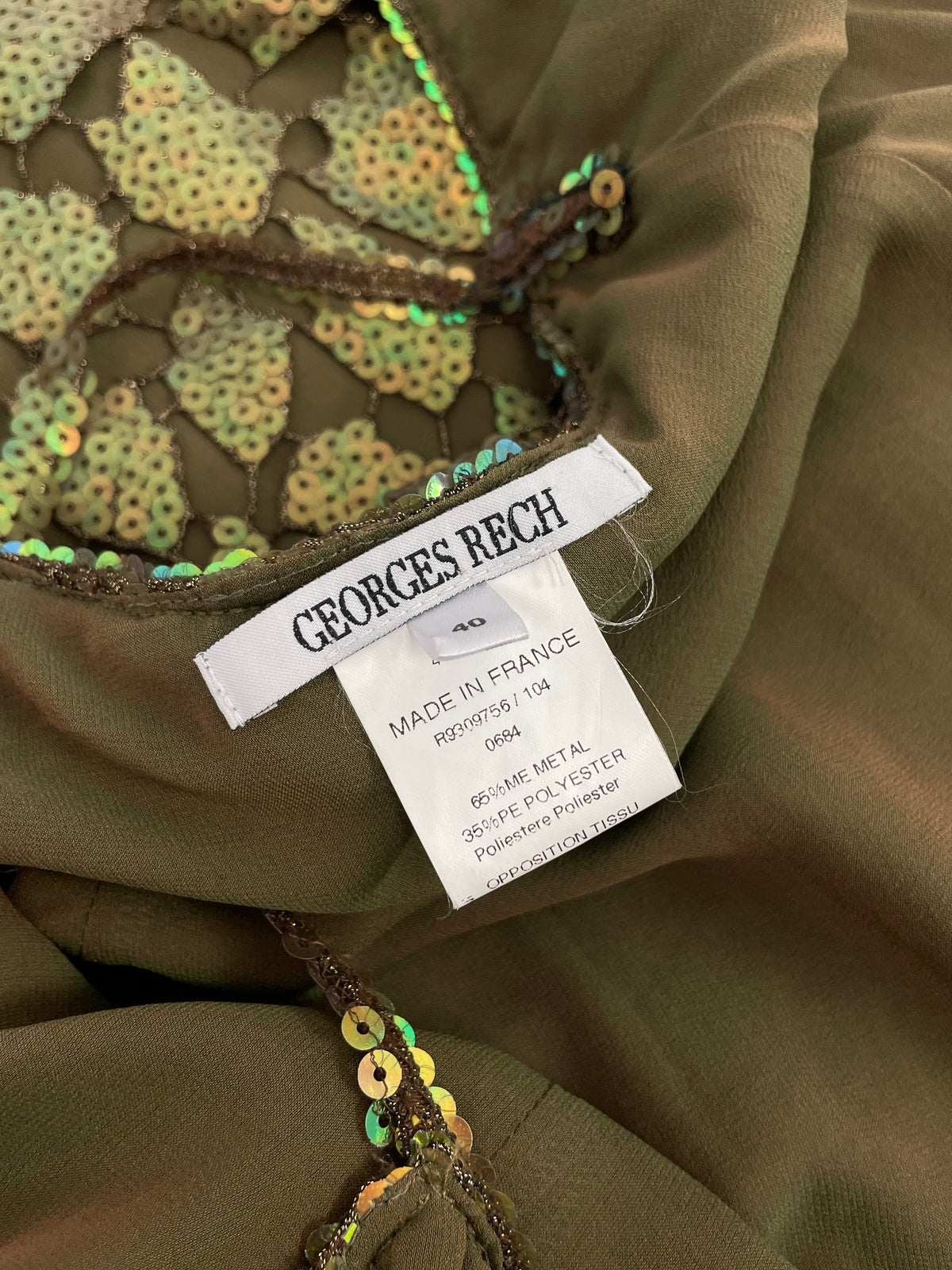 Georges Rech 1990's satin leaf dress