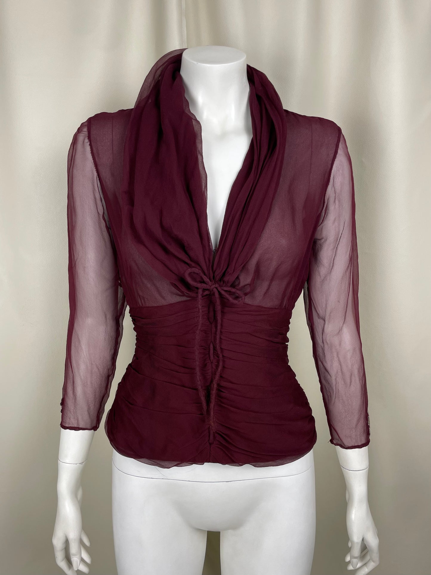 Chloe 1990’s Silk Pleats Blouse (S)