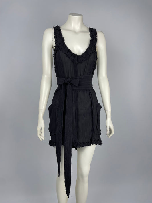 Saint Laurent 2000’s bondage wrinkled mini dress.