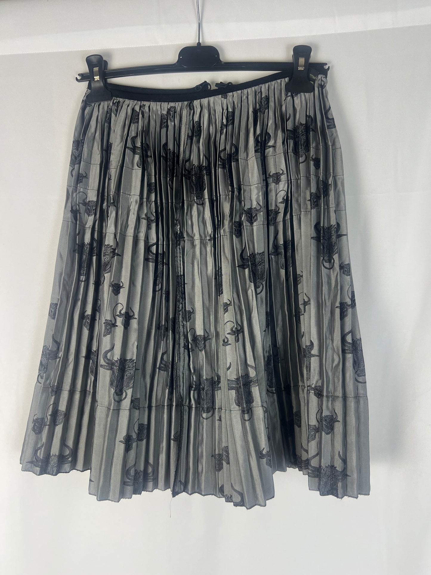 Jean Paul Gaultier Bull Print Pleated Skirt (S)