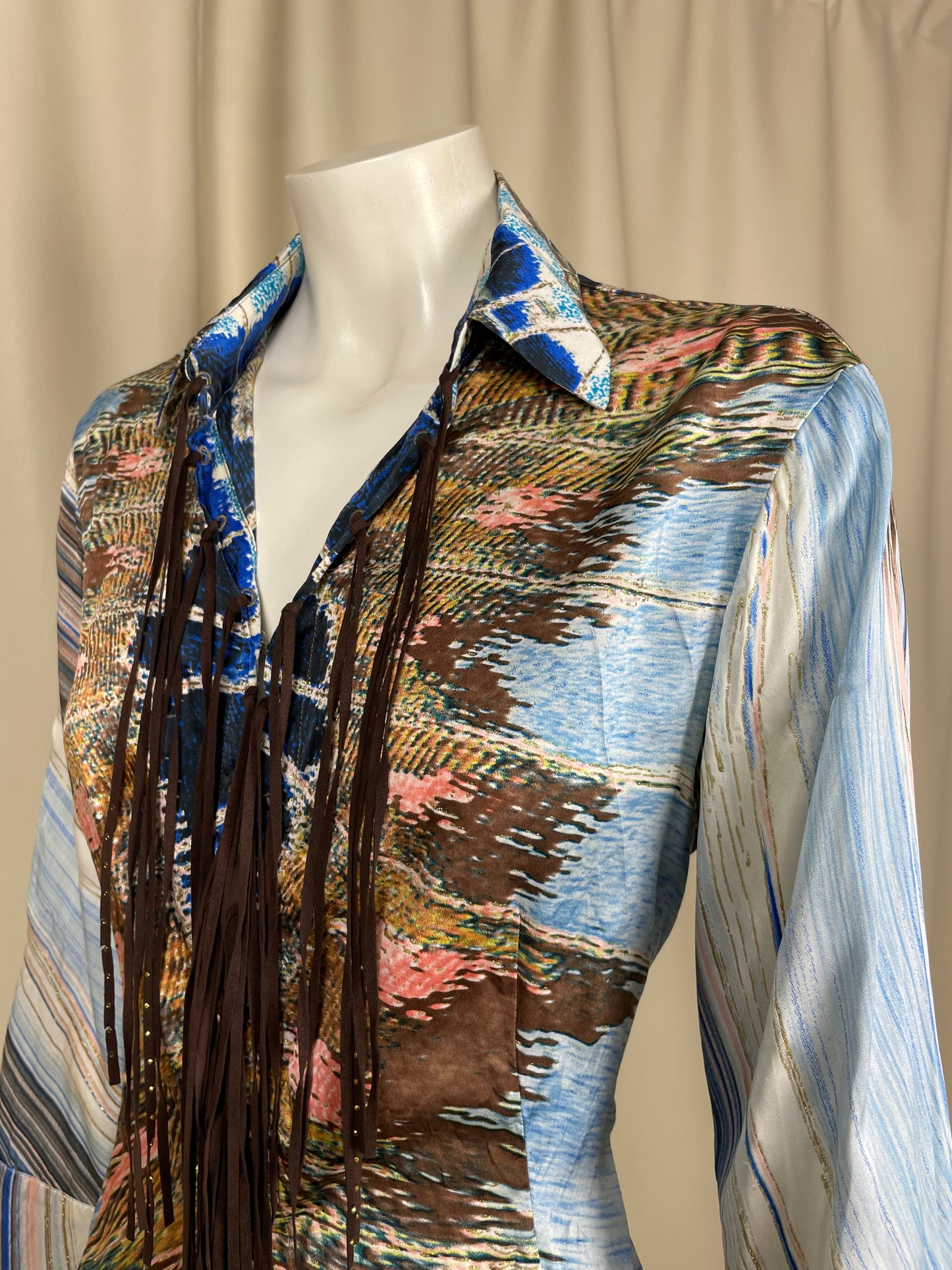 Roberto Cavalli S/S 2004 Silk Printed Chemise (M)