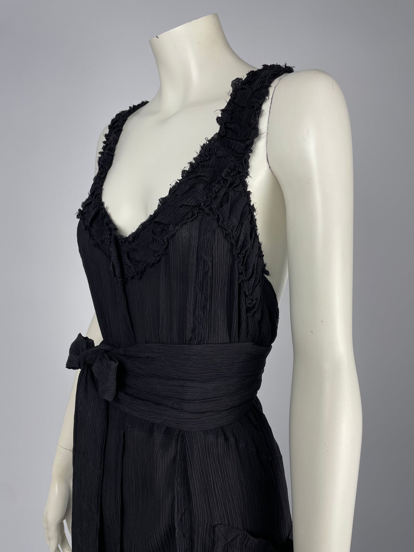 Saint Laurent 2000’s bondage wrinkled mini dress.