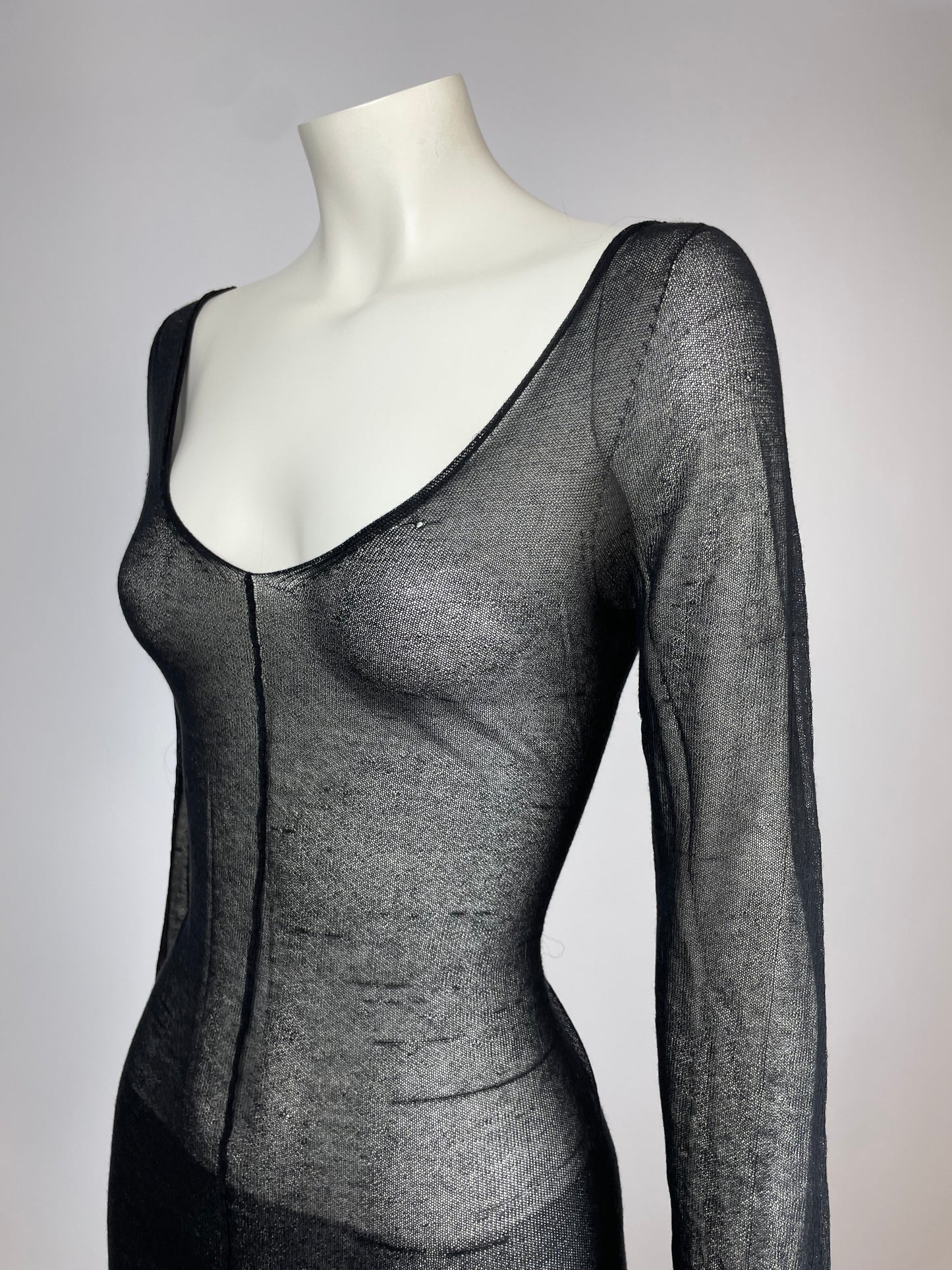 Dolce & Gabbana sheer mesh v neck dress