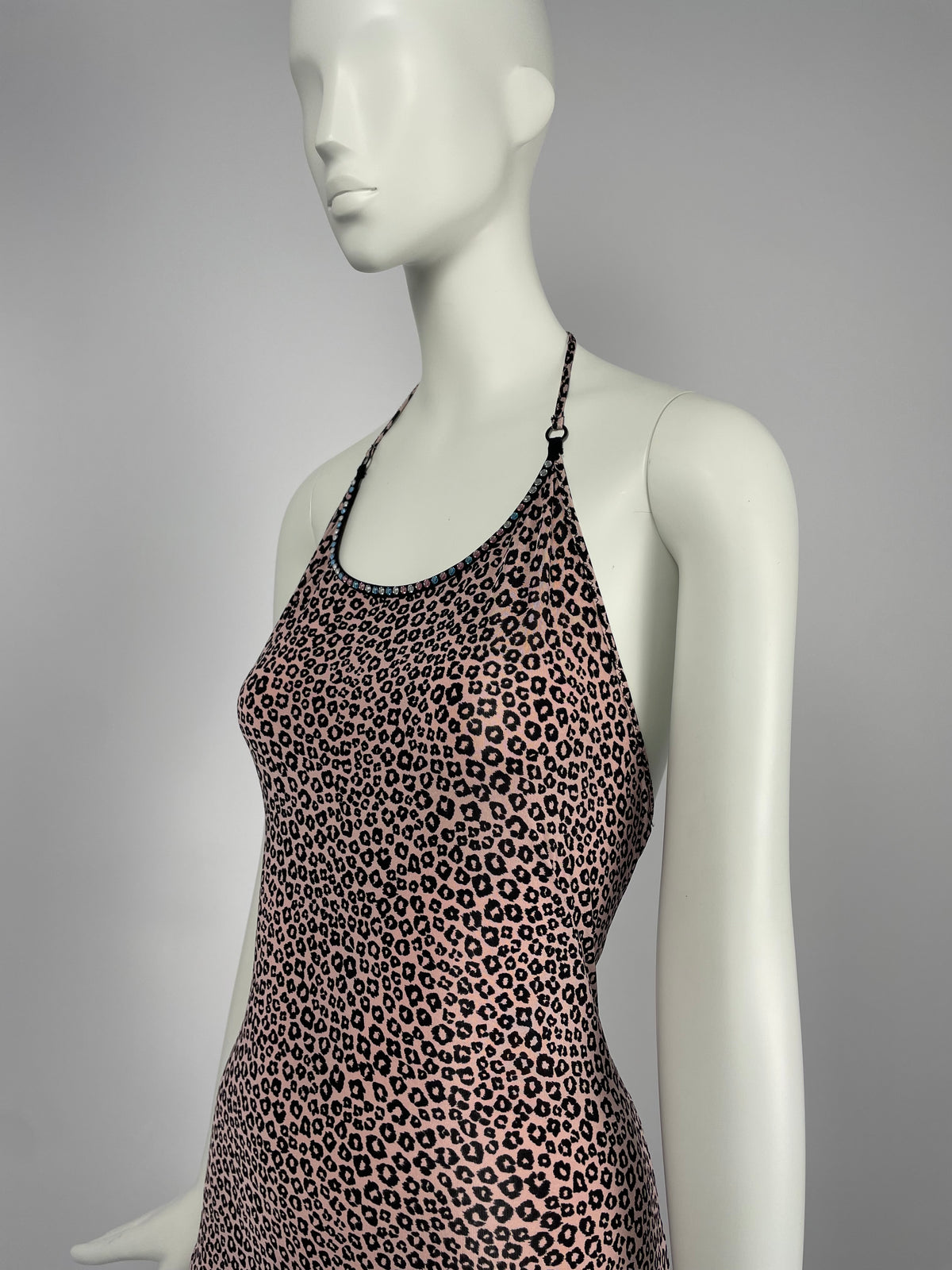 Blumarine 2000's Pink cheetah mini dress