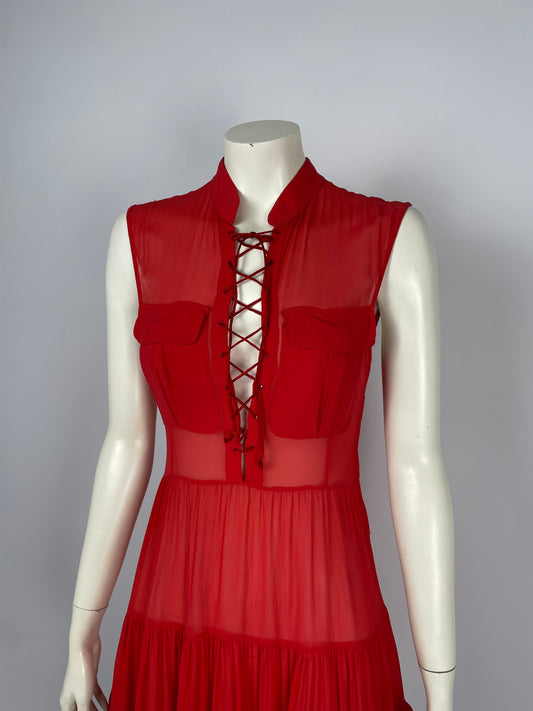 Blumarine 2000’s bondage ruffled dress.
