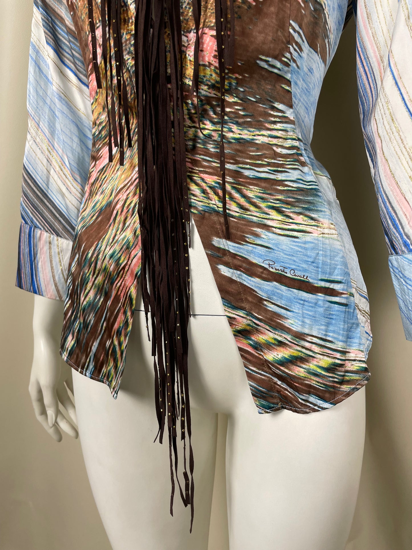 Roberto Cavalli S/S 2004 Silk Printed Chemise (M)