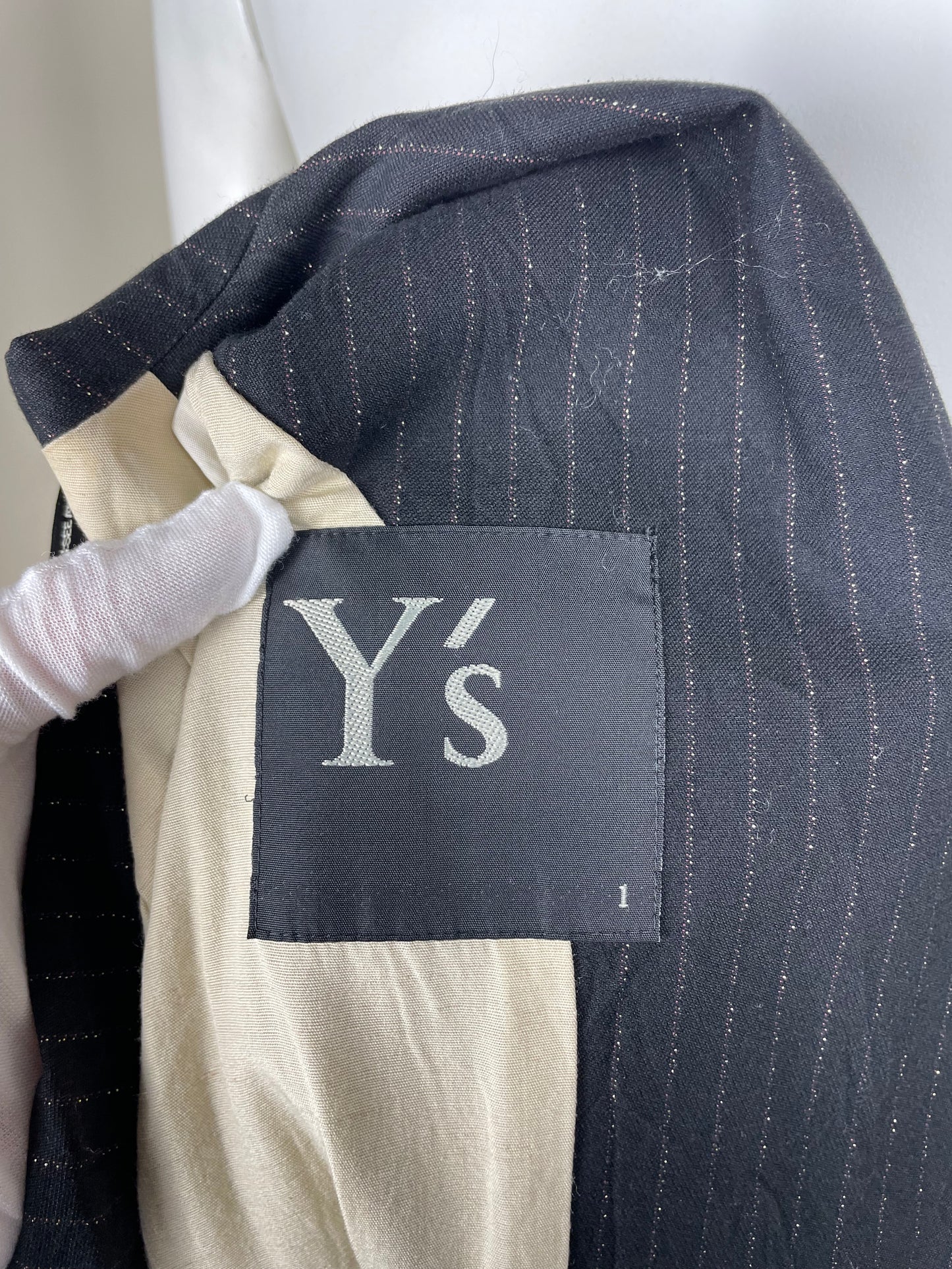 Yohji Yamamoto Pinstripe Long Blazer (M)