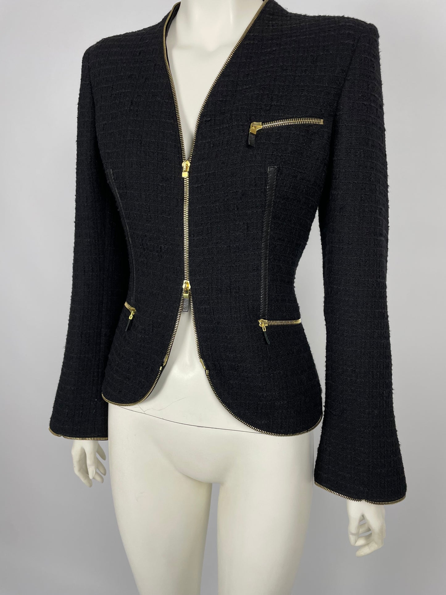 Alexander McQueen F/W 2003 Tweed Zipper blazer