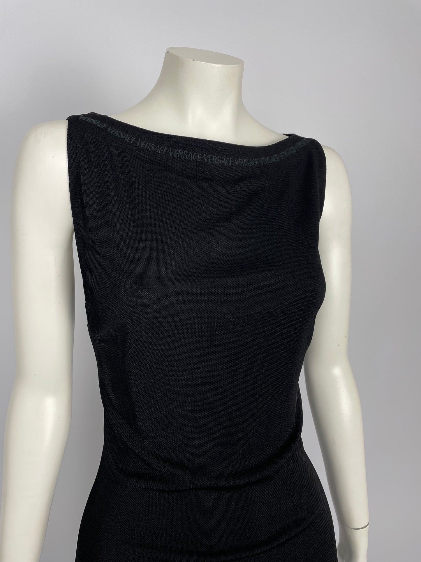 Gianni Versace early 2000’s knit maxi dress logo.