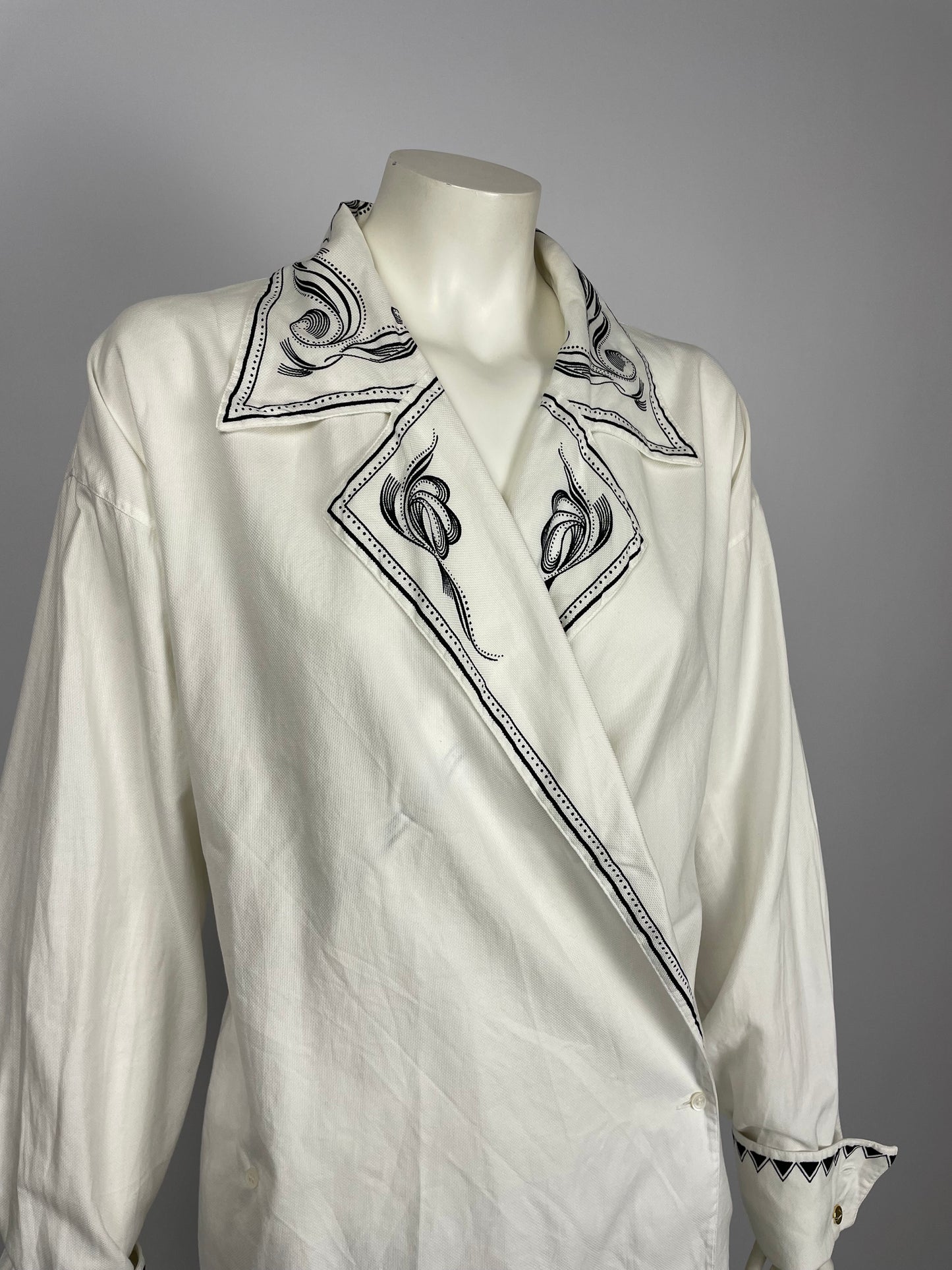 Gianni Versace Couture S/S 1989 tribal print chemise.