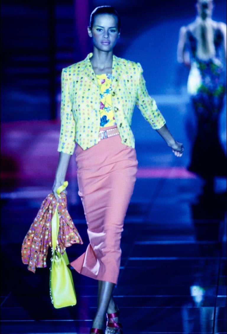 Gianni Versace S/S 1993 Flower Print Cropped blazer