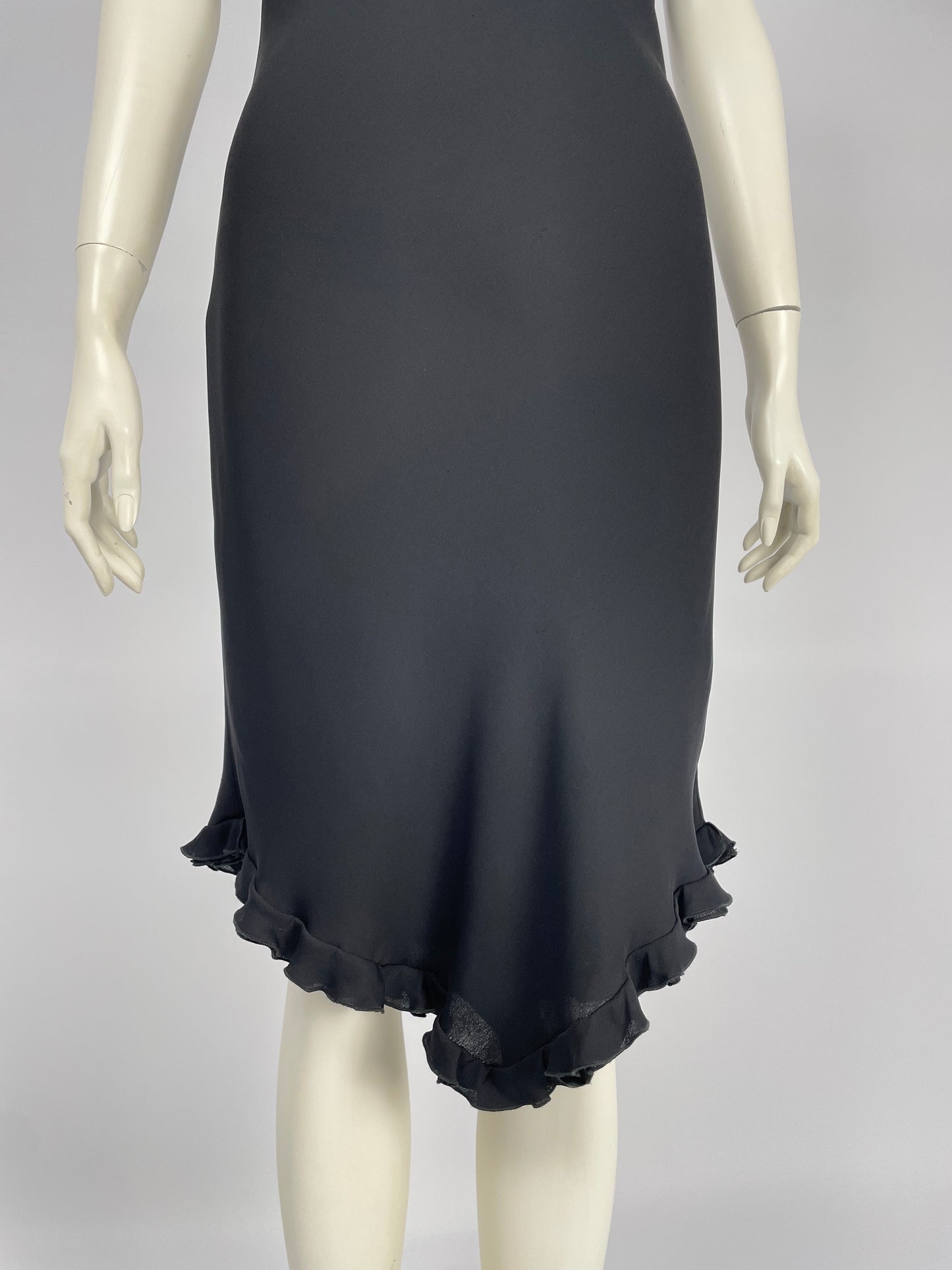 Armani 2000’s Black ruffled maxi dress