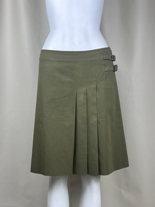 Dior S/S 2002 khaki pleated skirt (M)