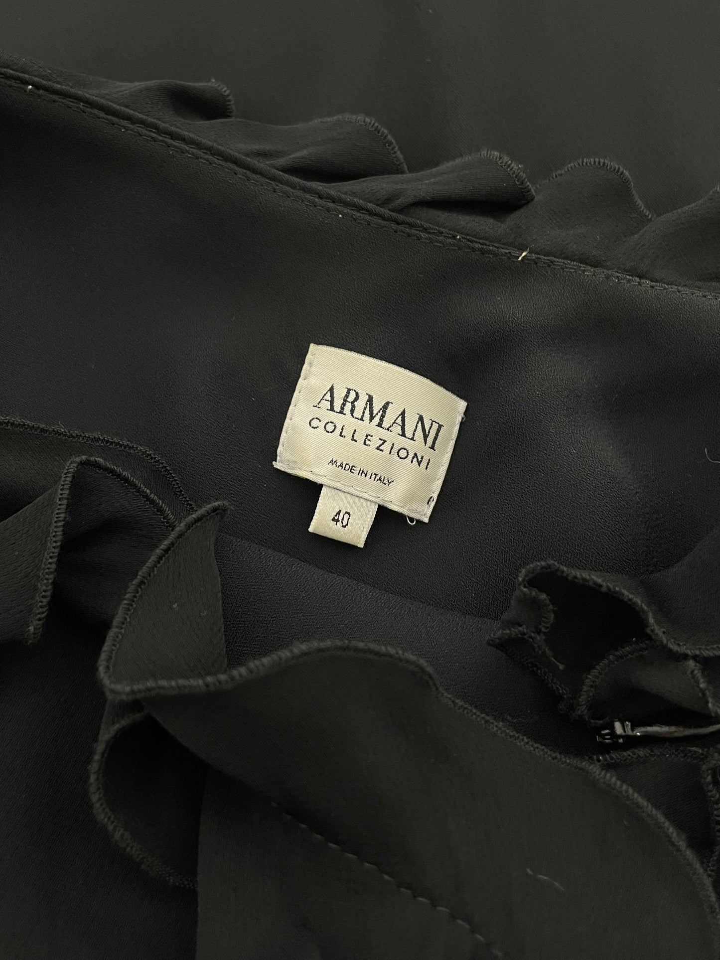 Armani 2000’s Black ruffled maxi dress