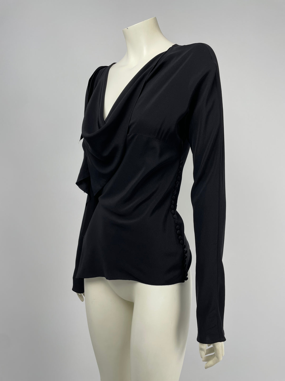 Dior by John Galliano S/S 2006 asymmetrical silk top.