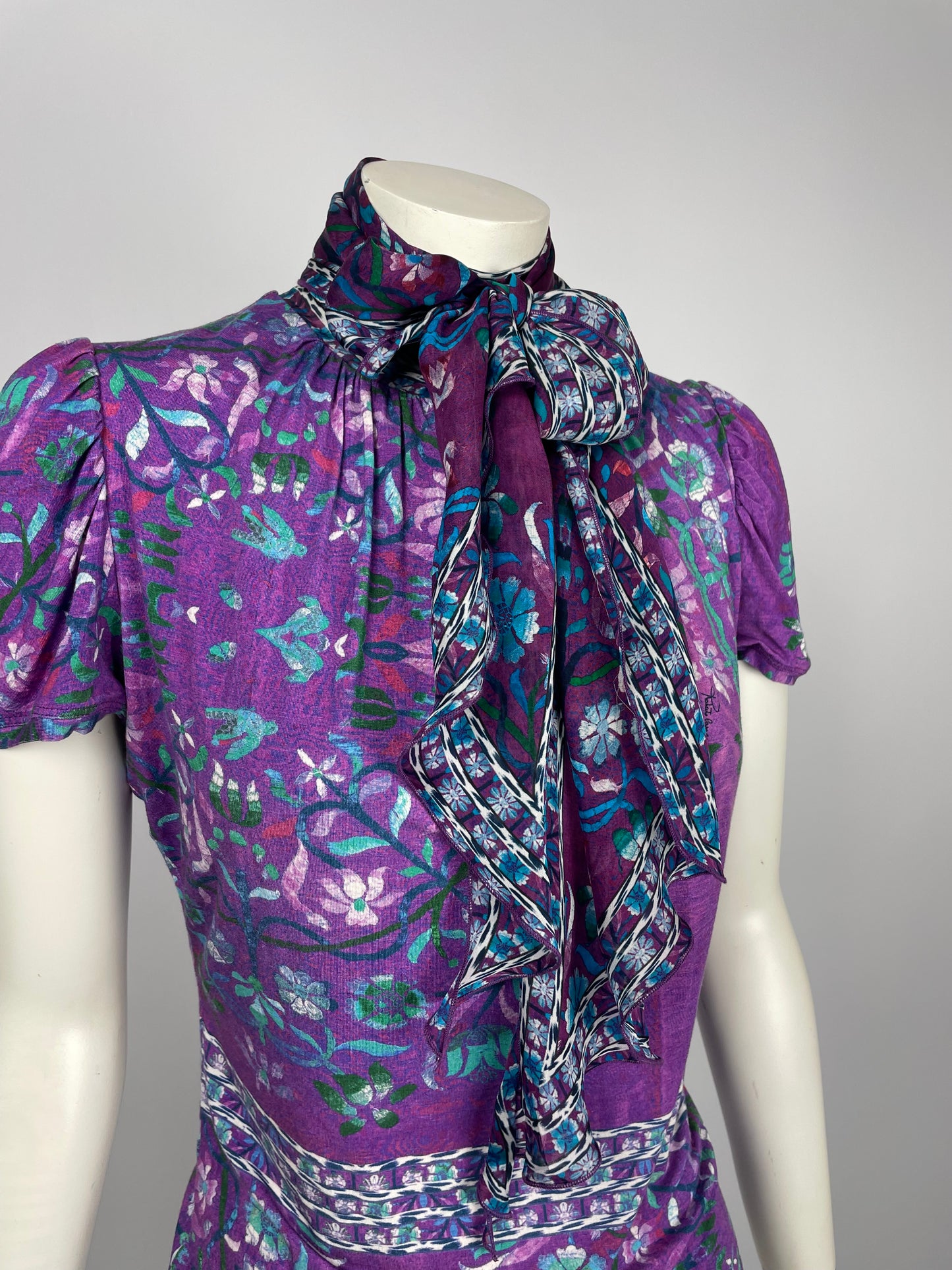 Roberto Cavalli 2008 flower print scarf blouse
