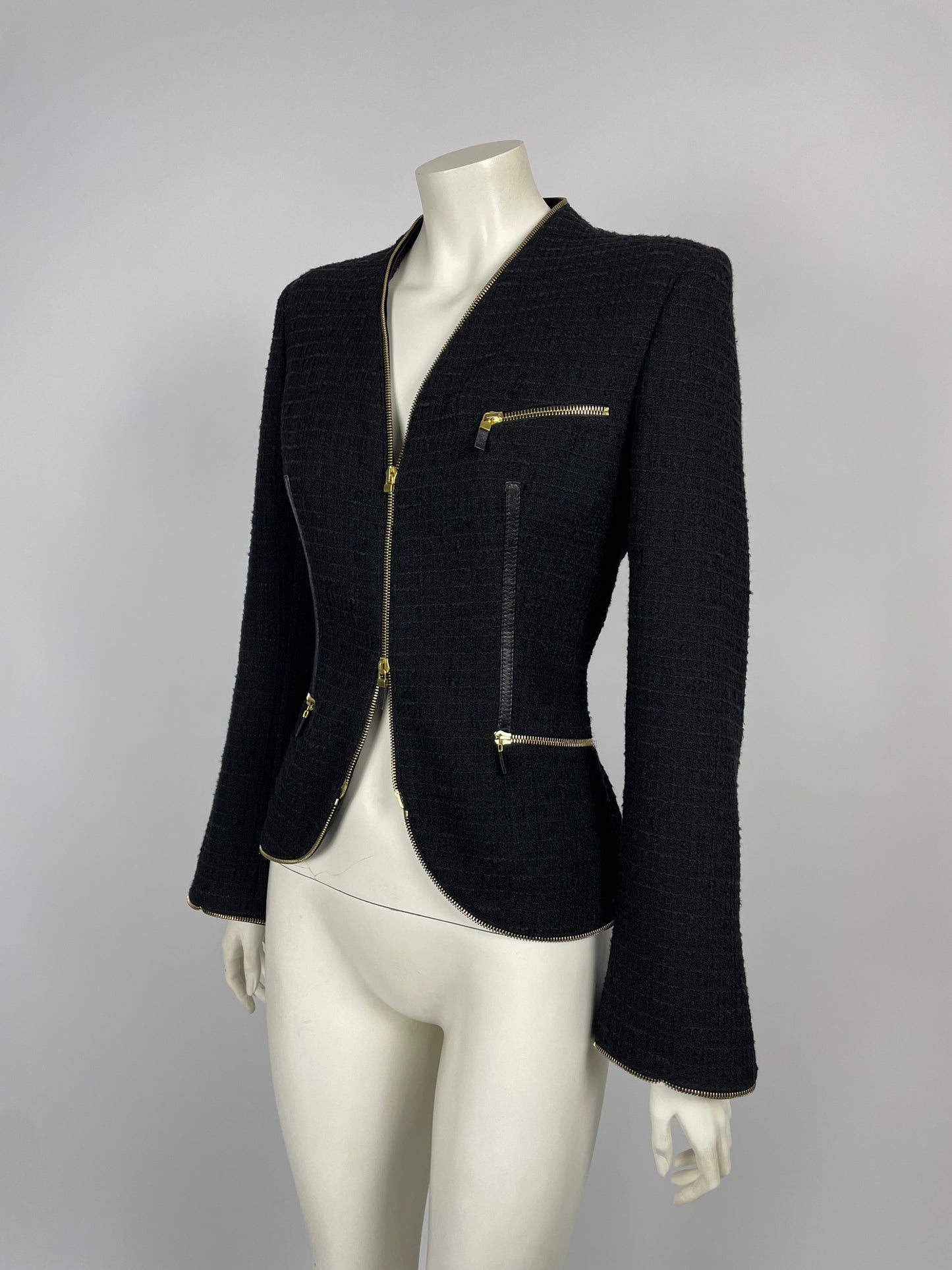 Alexander McQueen F/W 2003 Tweed Zipper blazer