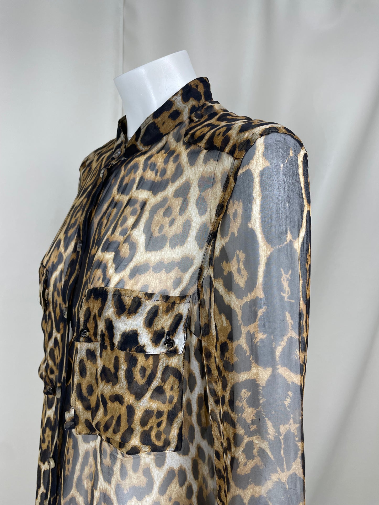 Yves Saint Laurent Leopard Print Shirt. (M)