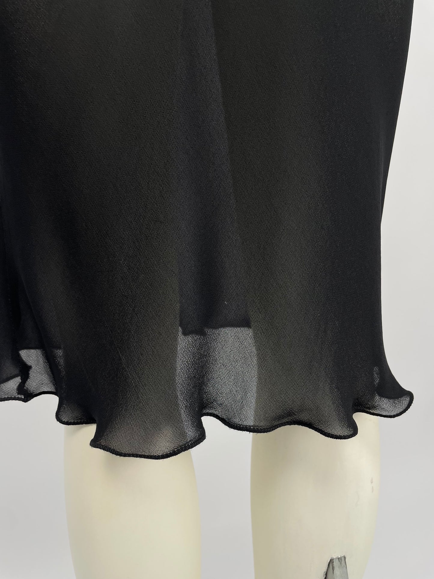 Blumarine 1990’s black mesh bias cut dress.
