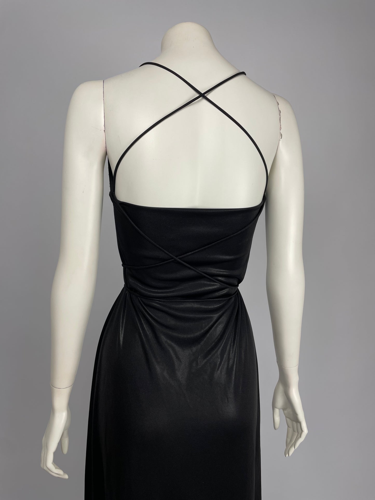 Plein Sud 1990’s Glittery bondage maxi dress