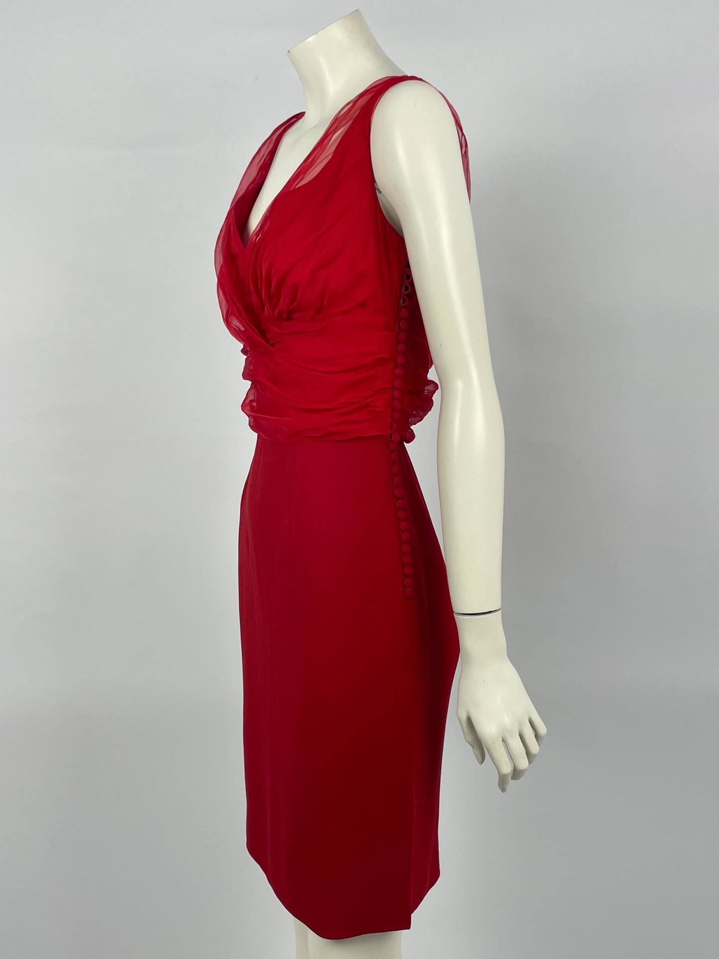 Dior Cruise 2011 red tulle top dress