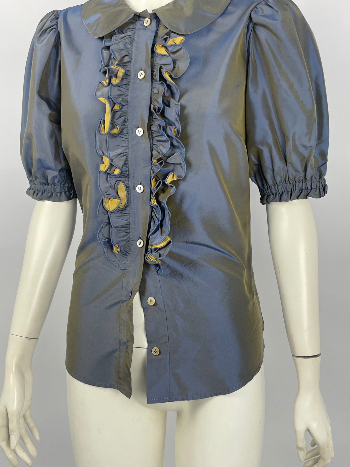 Moschino 2000’s Couture Satin ruffled shirt