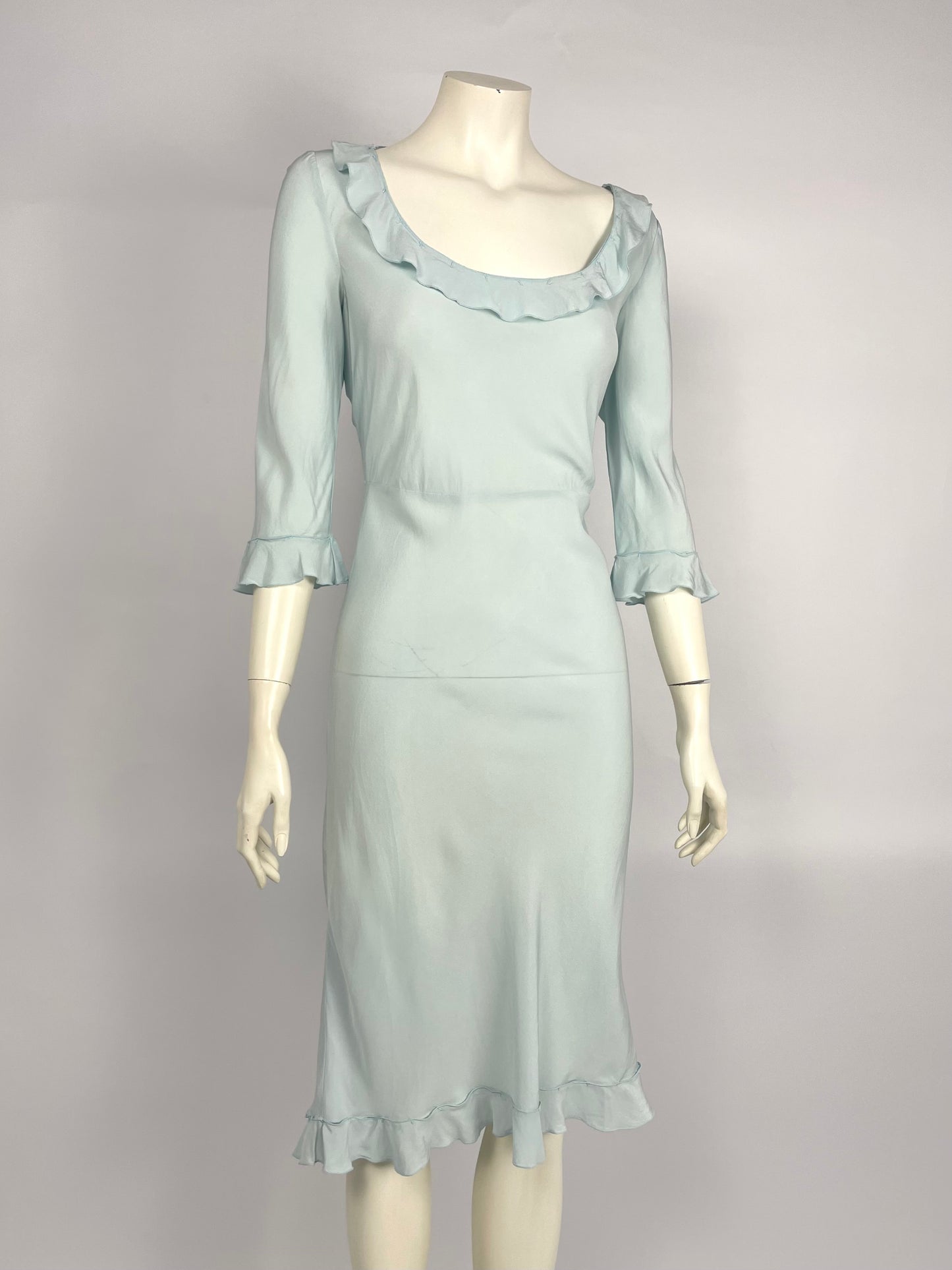 Prada 1990’s bias cut flared maxi dress