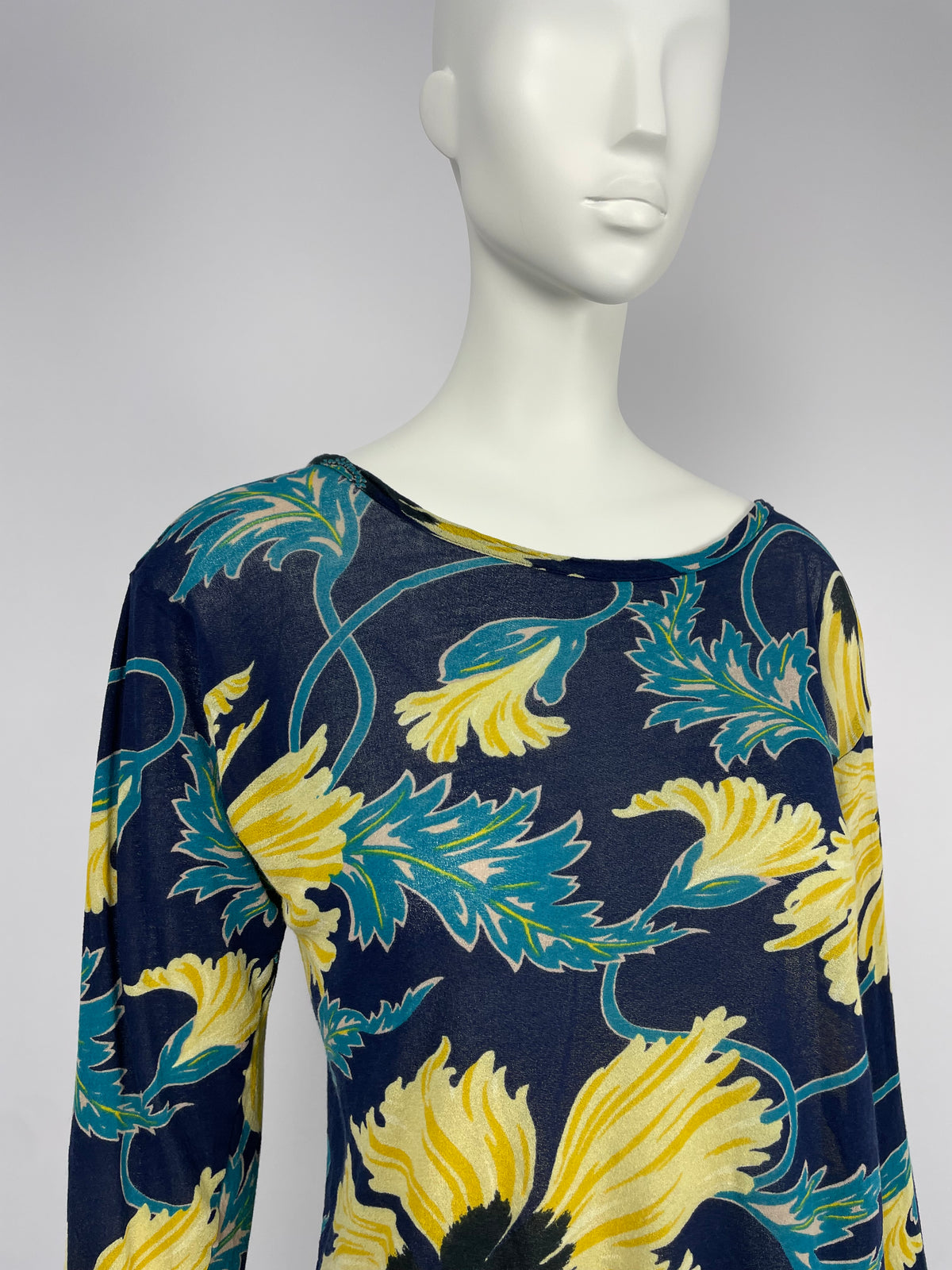 Yohji Yamamoto 2000's Floral print mesh top