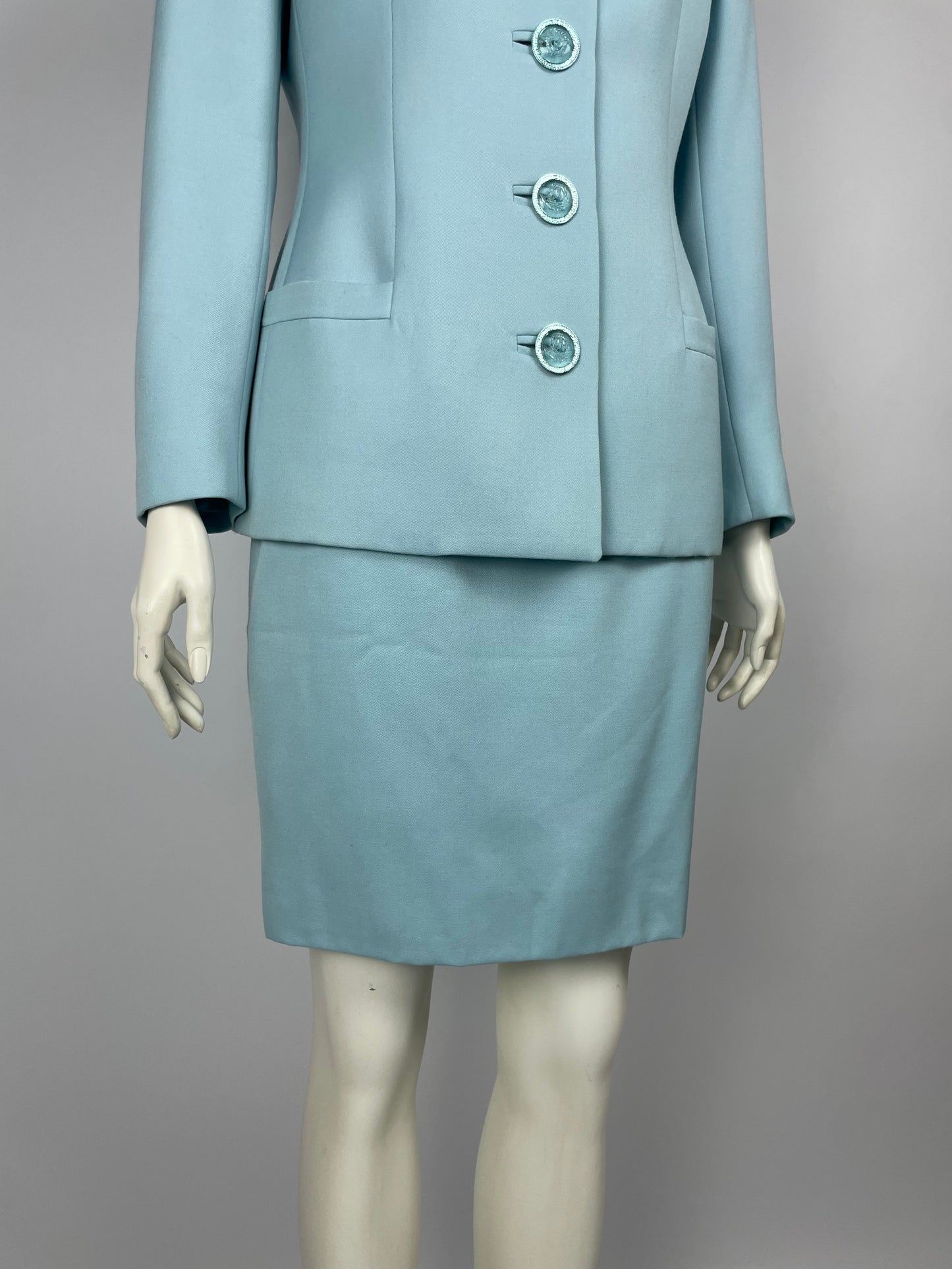 Gianni Versace Couture F/W 1995 Pastel Blue Suit