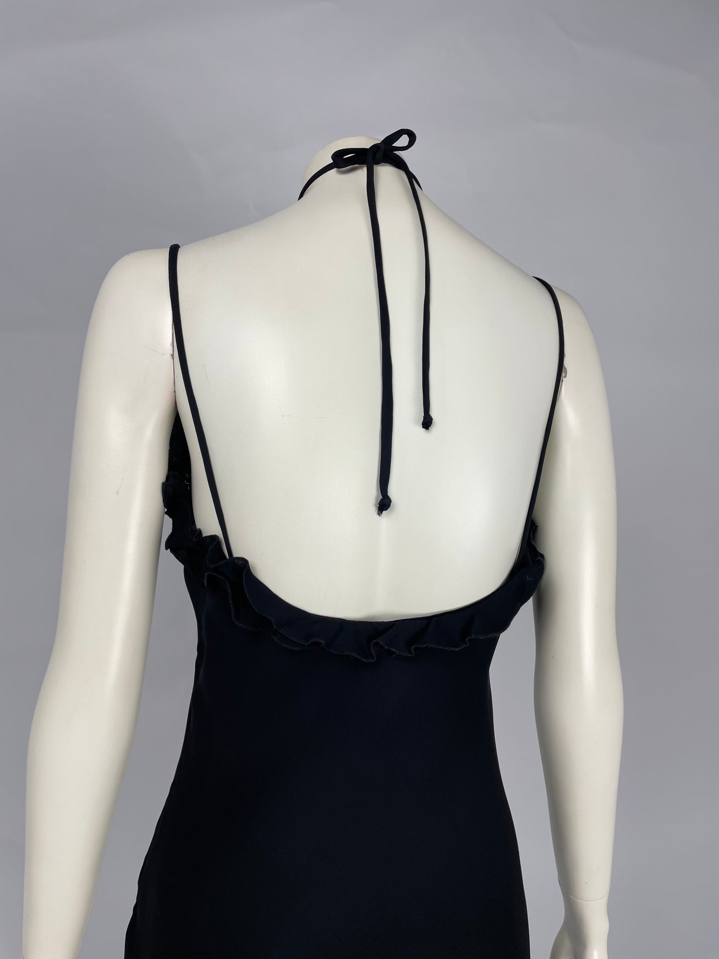 Armani 2000’s Black ruffled maxi dress