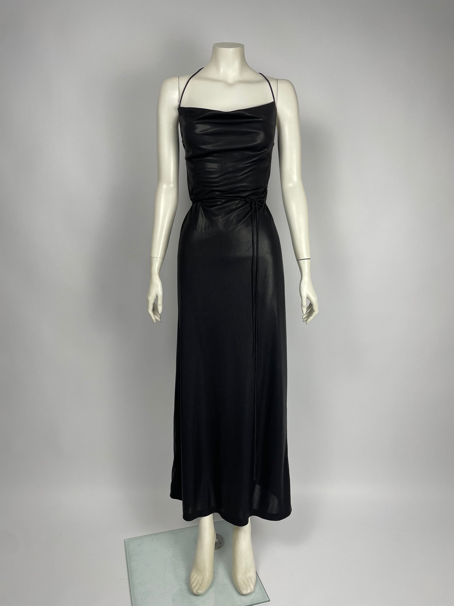 Plein Sud 1990’s Glittery bondage maxi dress