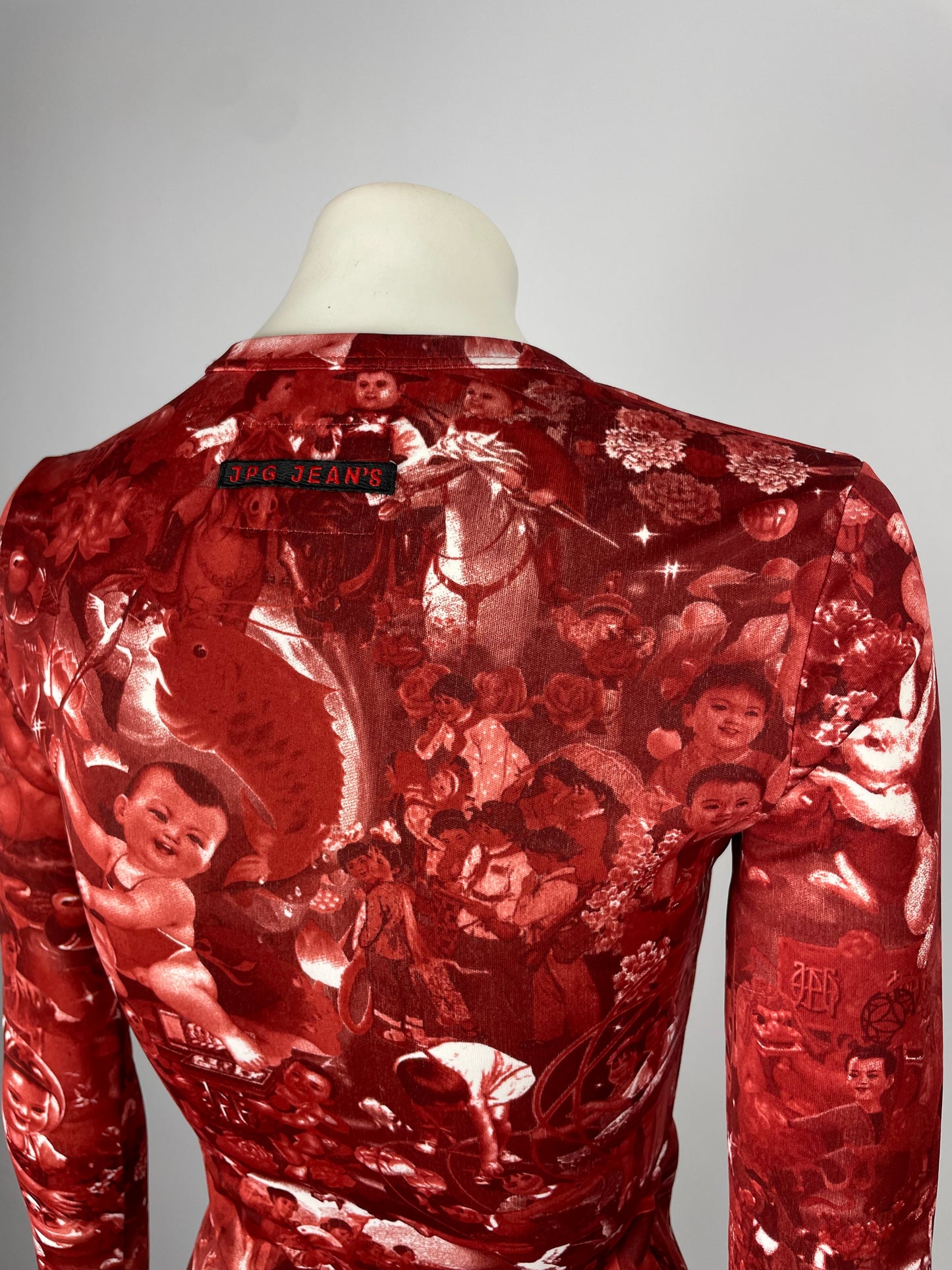 Jean Paul Gaultier Chinese Print Mesh Top