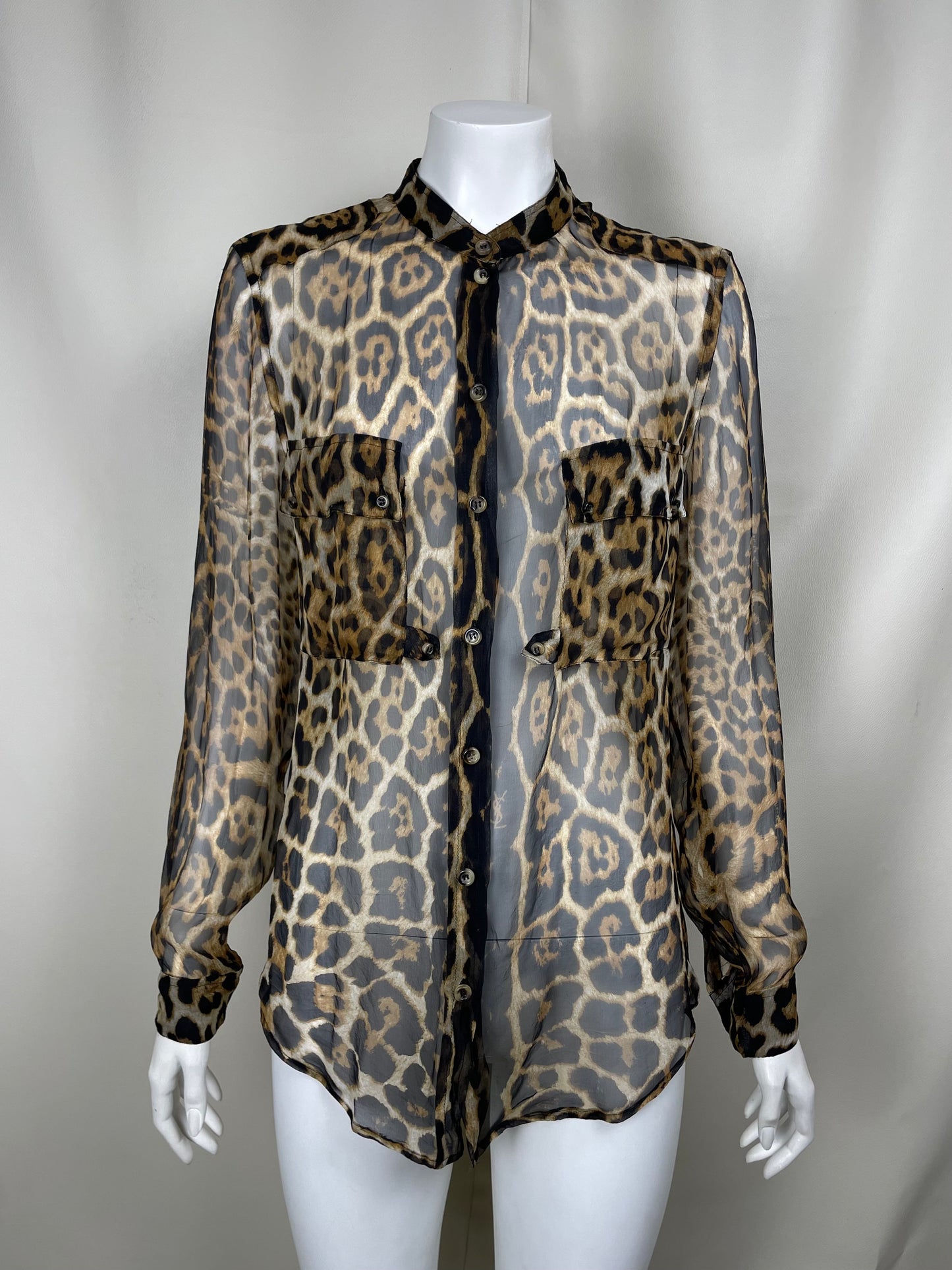 Yves Saint Laurent Leopard Print Shirt. (M)