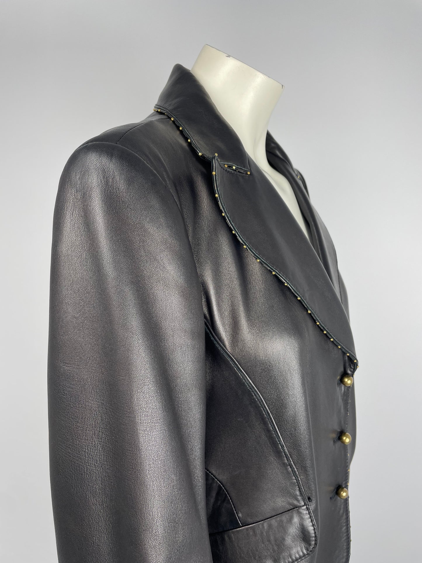 Roberto Cavalli F/W 2004 leather studded jacket. &nbsp;