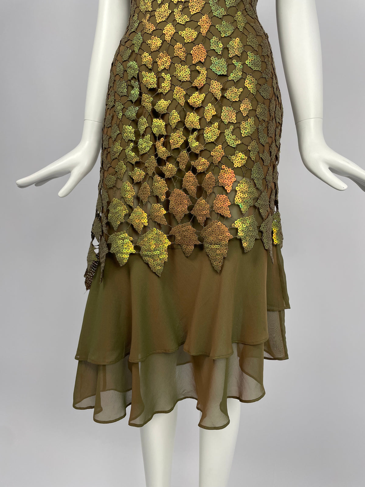 Georges Rech 1990's satin leaf dress