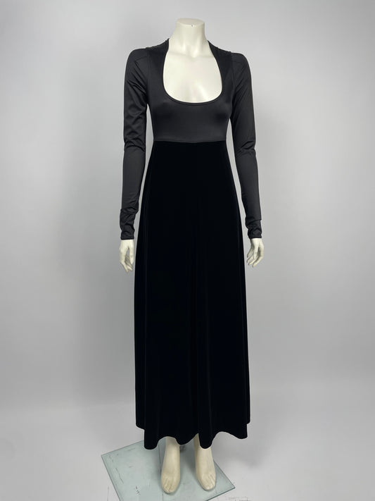 Jean Paul Gaultier 1990’s velour maxi dress.