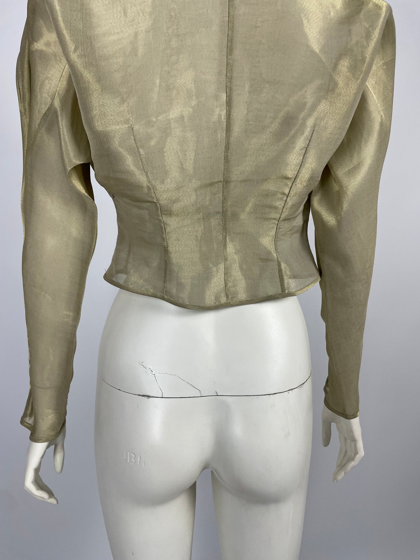 Lanvin 1990’s Silk twisted sleeves asymmetrical blouse